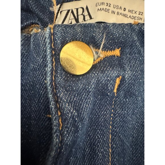2/$30 Zara Womens Size 0 Flare Blue Denim Jeans - Picture 4 of 15